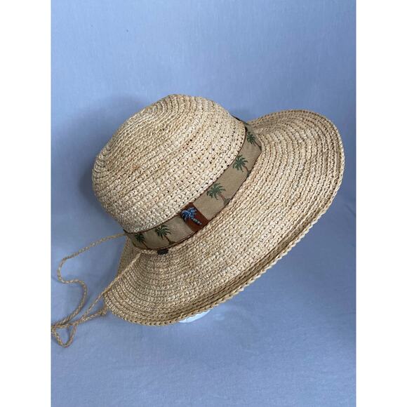 Scala Collezione Ruffia Straw Sun Hat Palm Tree Band - Picture 7 of 14